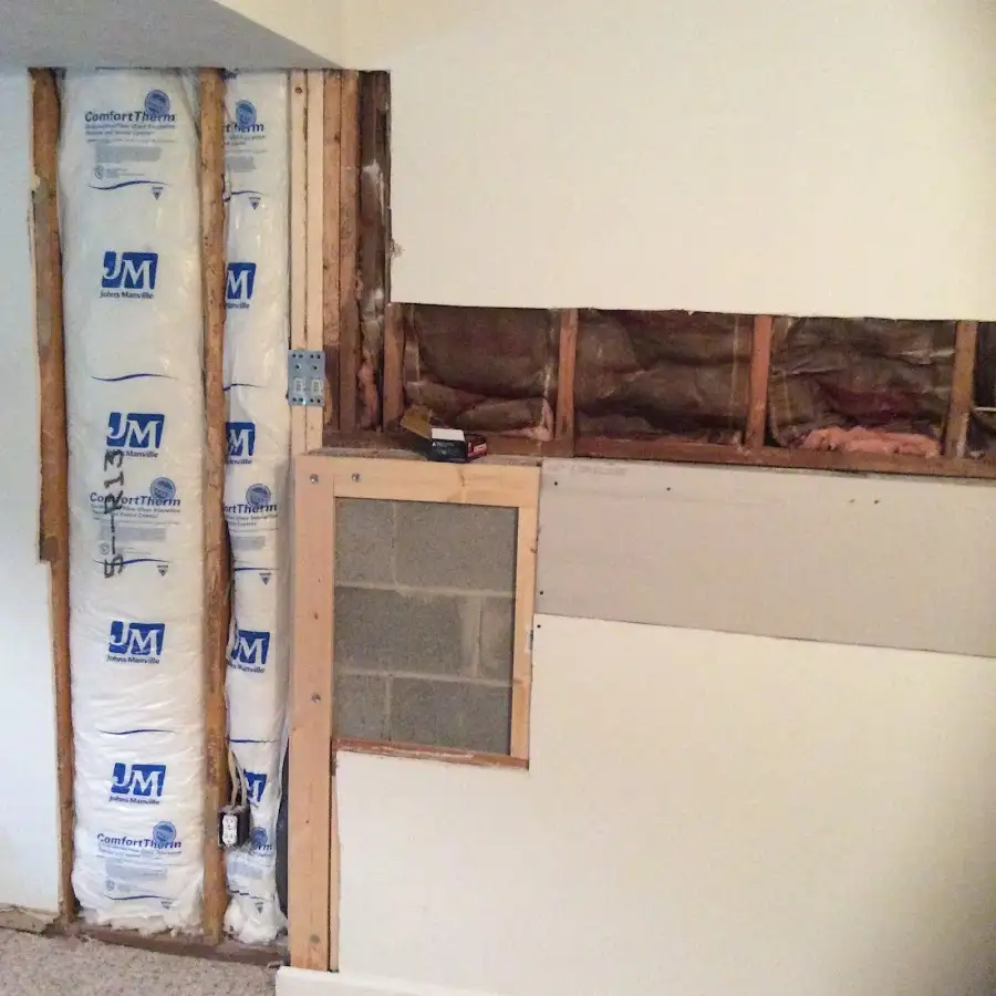 Wall insulation replacement during Contents Cleaning & Restoration in Pelham Manor